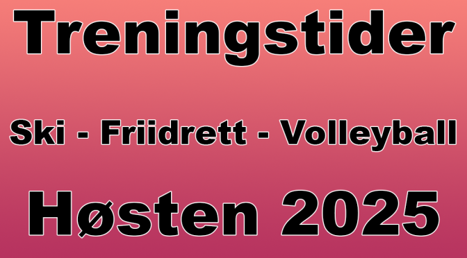 Treningstider 2025/2026